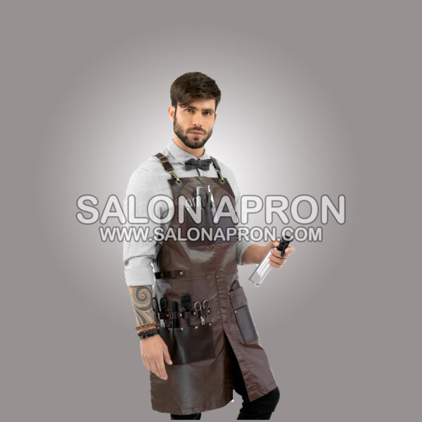 Barber Apron - Leather Straps, Pockets, Loops & Reinforcements