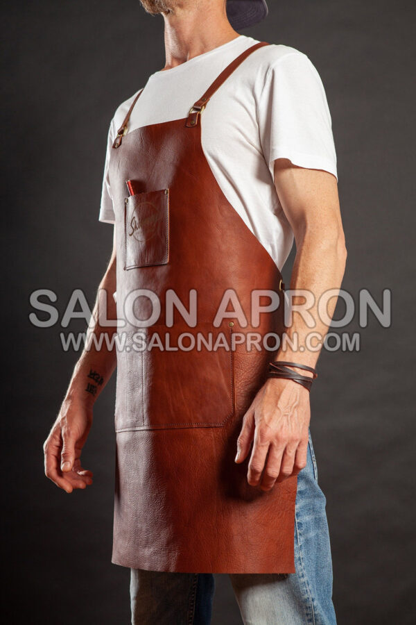 Brown leather BBQ apron, craft apron, DIY apron, shop apron, personalised apron