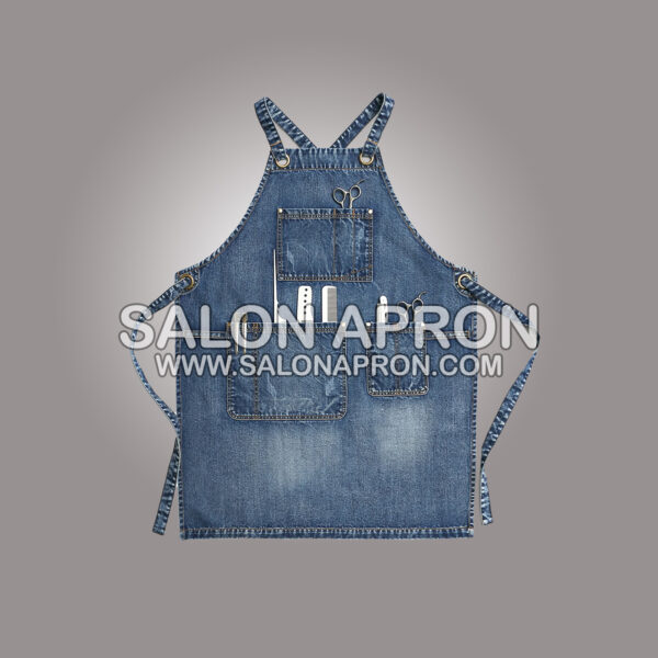 Customized personalized Denim apron barber haircutter coiffeur hair dresser Graffiti apron for adults