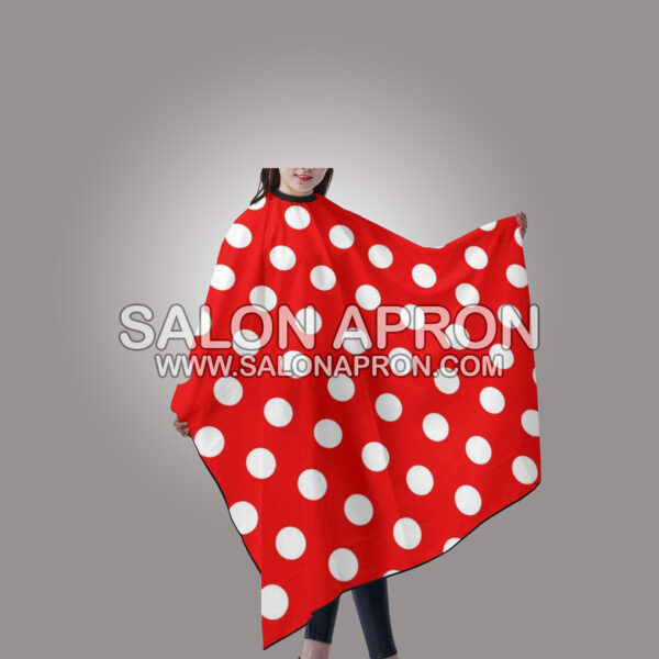 Haircut Cape White Polka Dot Red Background Hair Cutting Cover Salon Capes Hairdressing Apron