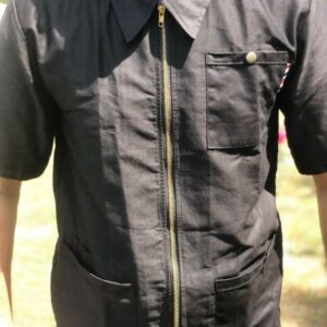 Personalised premium black barber cut jacket-pet grooming jacket