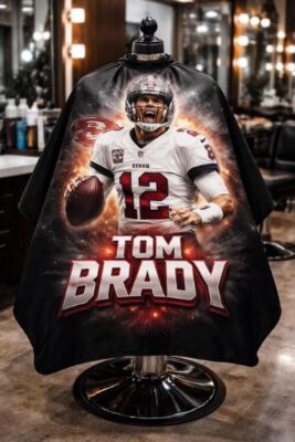 Tom Brady Print Barber Cape | Premium Sports Inspired Hair Cutting Cape