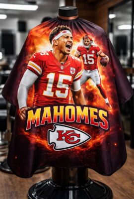 The Patrick Mahomes Barber Cape is a bold and high-performance barber cape
