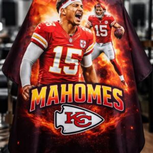 The Patrick Mahomes Barber Cape is a bold and high-performance barber cape