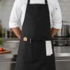 black apron with pocket