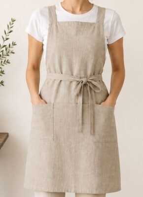 linen crossback apron