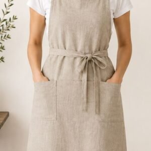 linen crossback apron