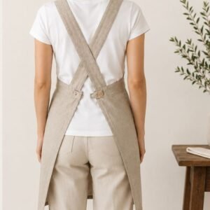 linen crossback apron