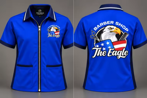 Customized blue shirt